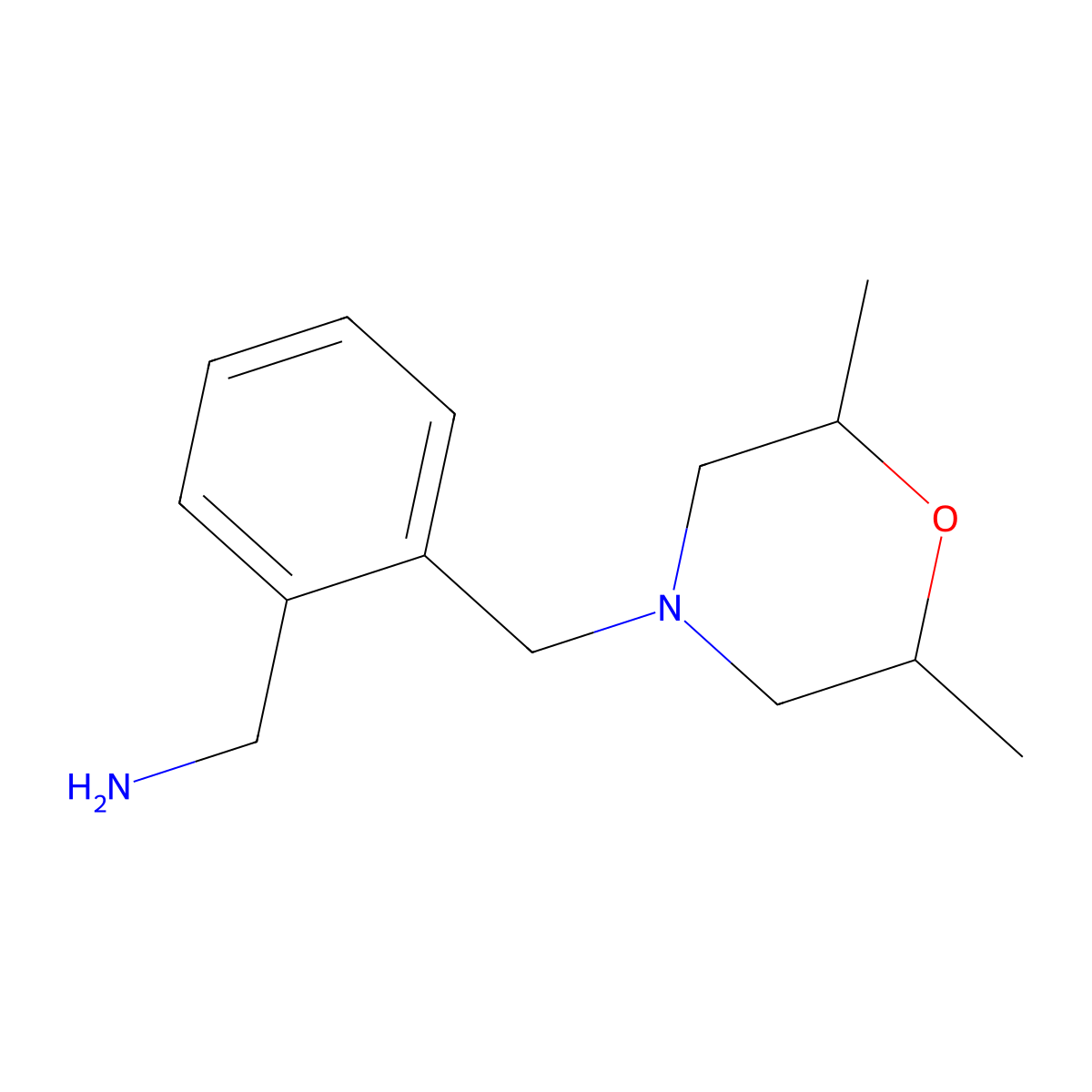 1-(2-{[(2R,6S)-2,6-dimethylmorpholin-4-yl]methyl}phenyl)methanamine molecular structure, CAS 1920995-13-6