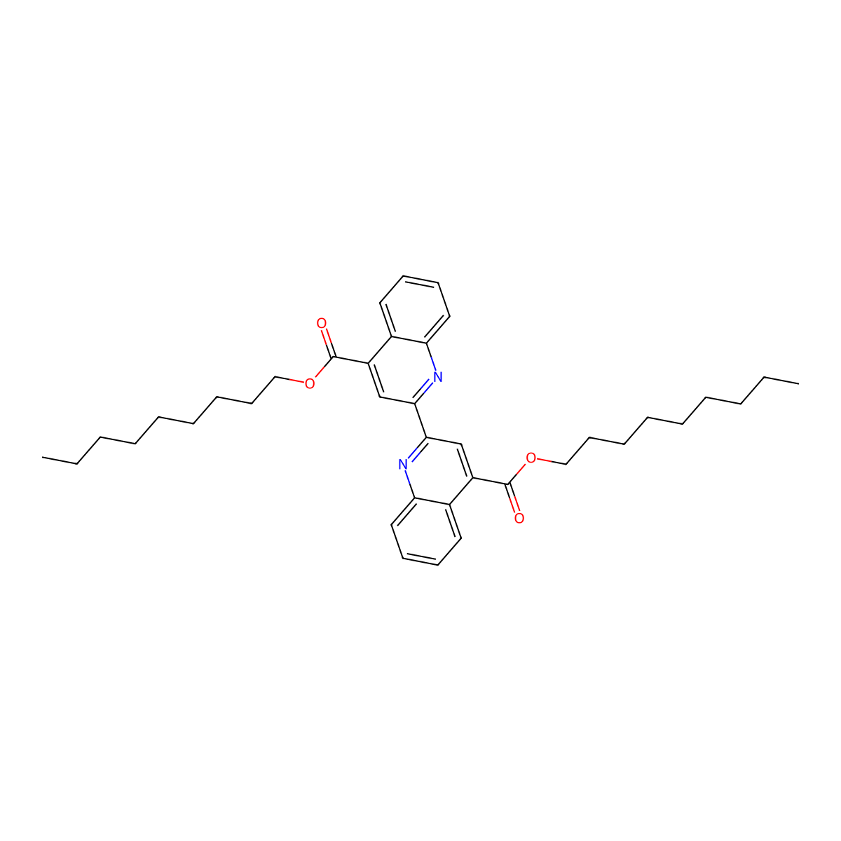 (2,2')Biquinolinyl-4,4'-dicarboxylic acid dinonyl ester molecular structure, CAS 1921-66-0