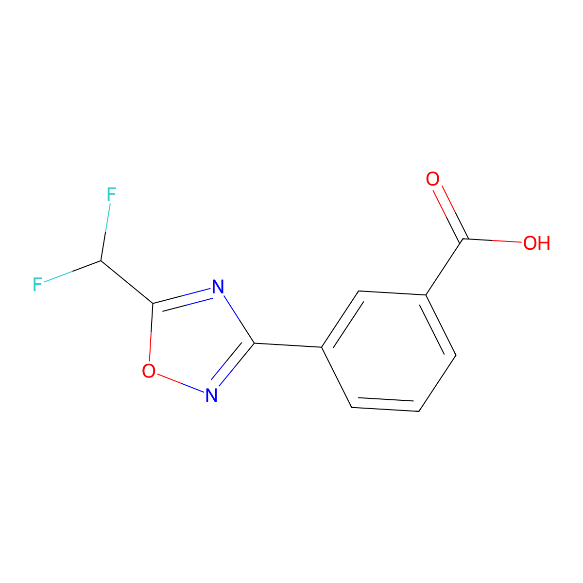 3-[5-(Difluoromethyl)-1,2,4-oxadiazol-3-yl]benzoic acid molecular structure, CAS 1921032-31-6
