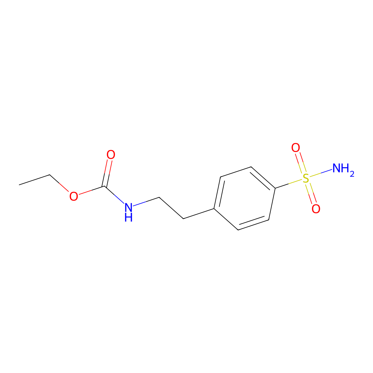Ethyl (2-(4-sulfamoylphenyl)ethyl)carbamate molecular structure, CAS 192118-08-4
