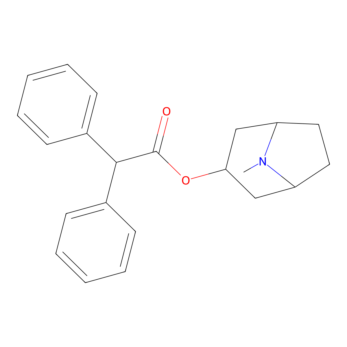 8-Methyl-8-azabicyclo[3.2.1]oct-3-yl diphenylacetate molecular structure, CAS 19212-78-3