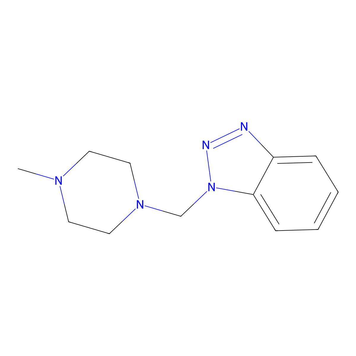 1-[(4-methylpiperazin-1-yl)methyl]-1H-1,2,3-benzotriazole molecular structure, CAS 19212-84-1