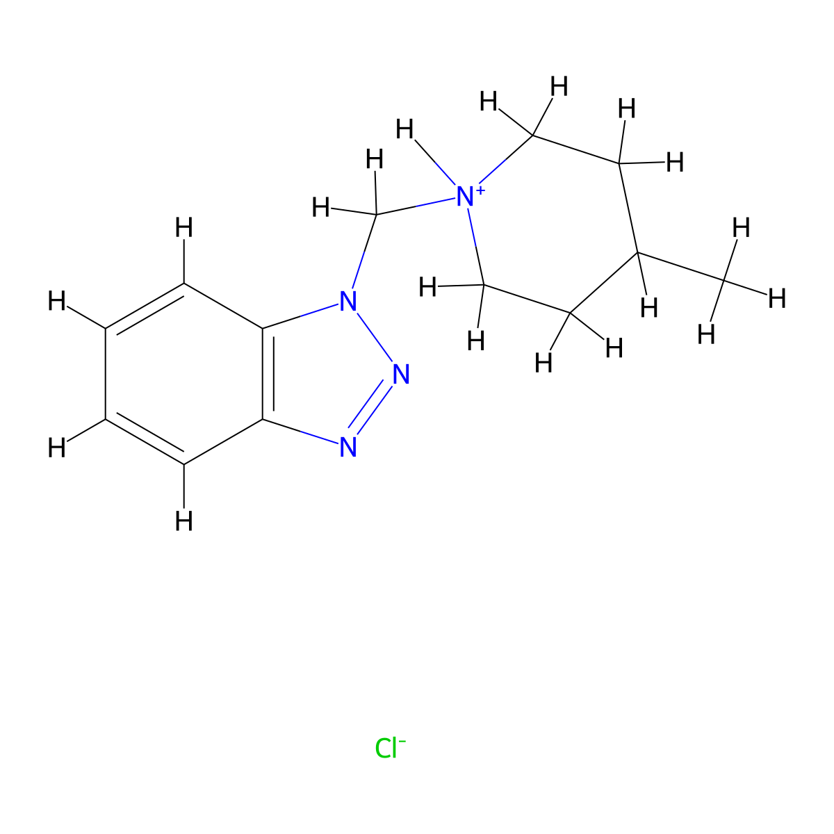 1H-Benzotriazole, 1-((4-methylpiperidino)methyl)-, hydrochloride molecular structure, CAS 19212-99-8