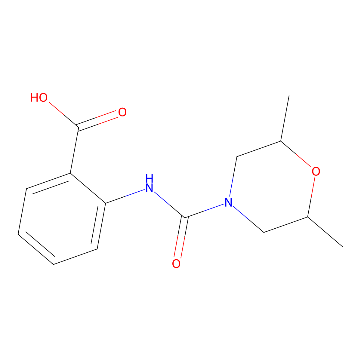2-{[(2R,6S)-2,6-dimethylmorpholine-4-carbonyl]amino}benzoic acid molecular structure, CAS 1921239-77-1