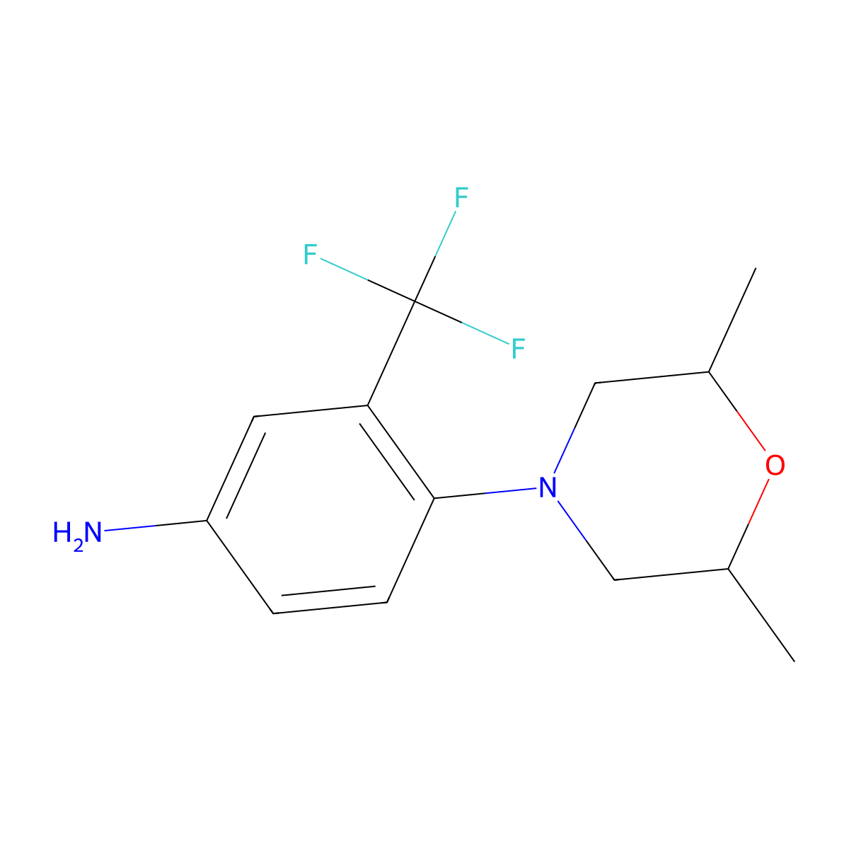 4-((2R,6S)-2,6-dimethylmorpholin-4-yl)-3-(trifluoromethyl)aniline molecular structure, CAS 1921246-82-3