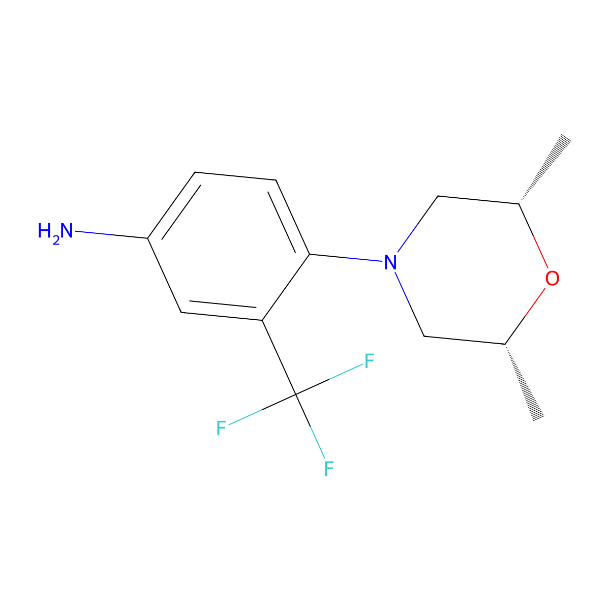 4-((2R,6S)-2,6-dimethylmorpholin-4-yl)-3-(trifluoromethyl)aniline molecular structure, CAS 1921246-82-3