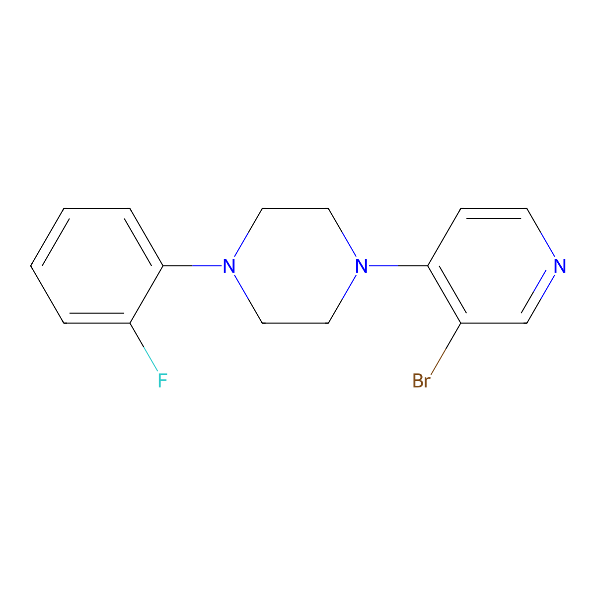 1-(3-Bromopyridin-4-yl)-4-(2-fluorophenyl)piperazine molecular structure, CAS 1921286-77-2