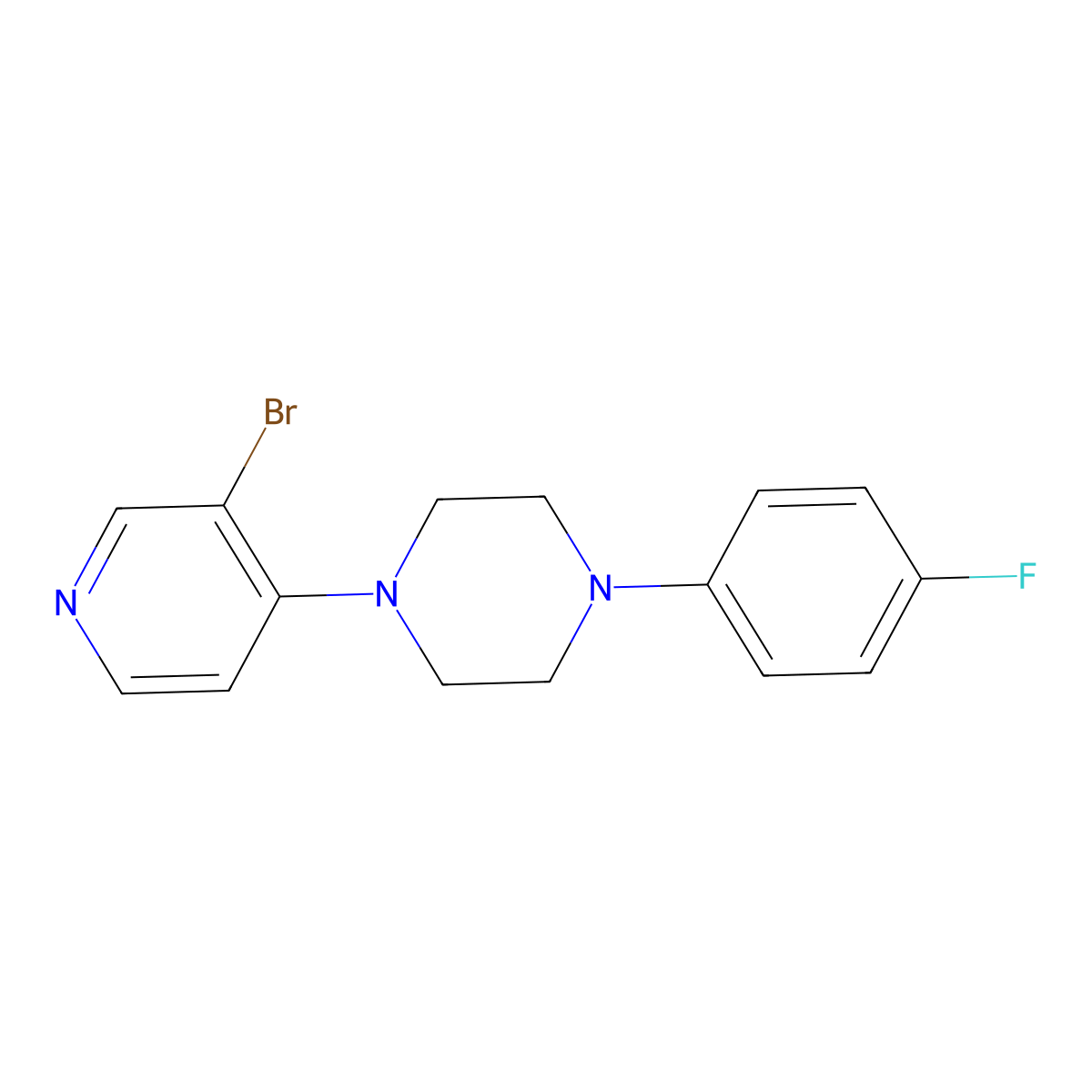 1-(3-Bromopyridin-4-yl)-4-(4-fluorophenyl)piperazine molecular structure, CAS 1921286-93-2