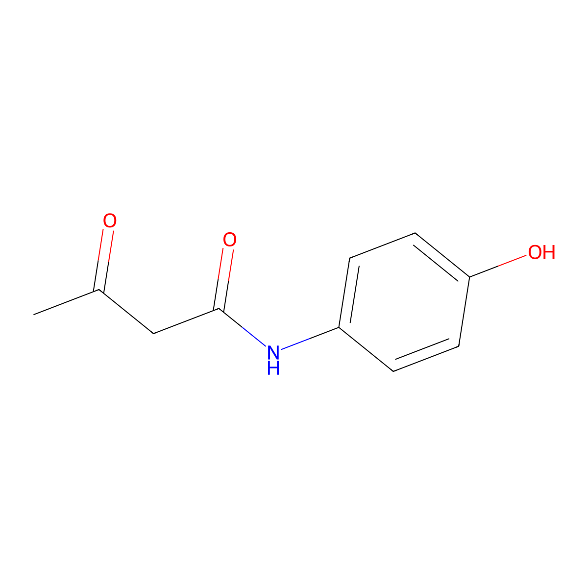 Butanamide, N-(4-hydroxyphenyl)-3-oxo- molecular structure, CAS 19213-10-6