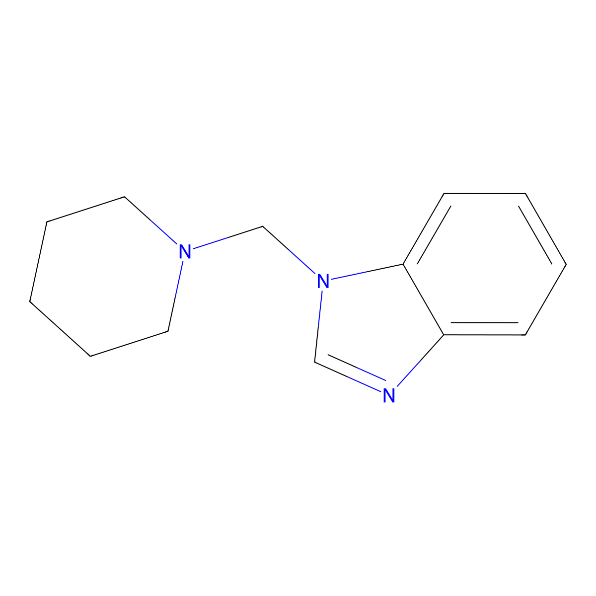 N-(Piperidinomethyl)benzimidazole molecular structure, CAS 19213-19-5