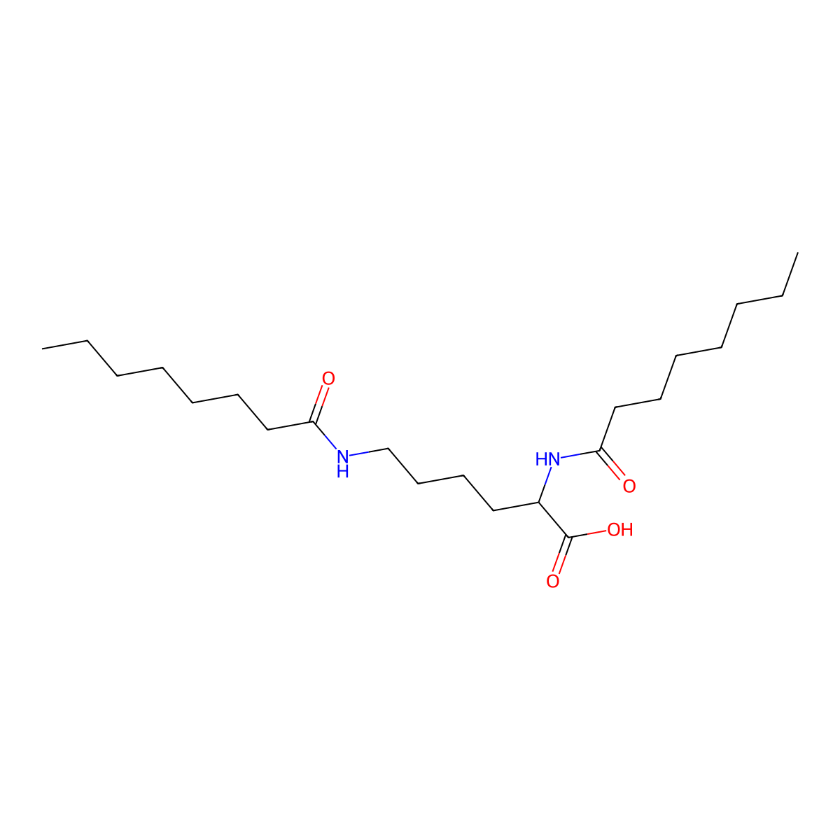 N2,N6-Bis(1-oxooctyl)-L-lysine molecular structure, CAS 19213-75-3
