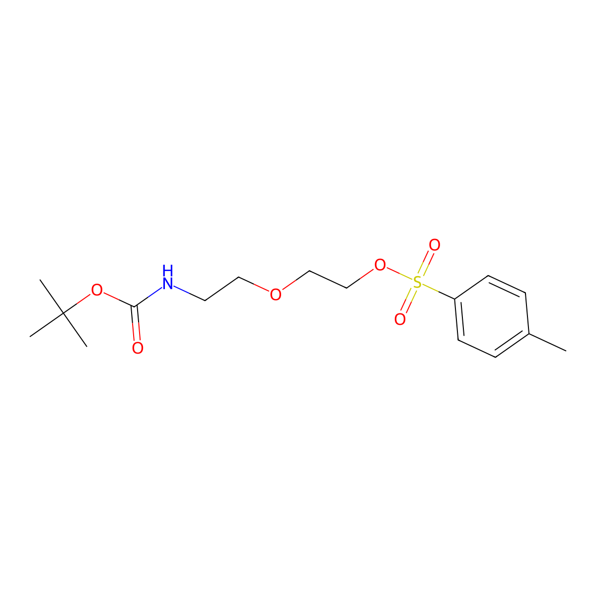 2-(2-((Tert-butoxycarbonyl)amino)ethoxy)ethyl 4-methylbenzenesulfonate molecular structure, CAS 192132-77-7
