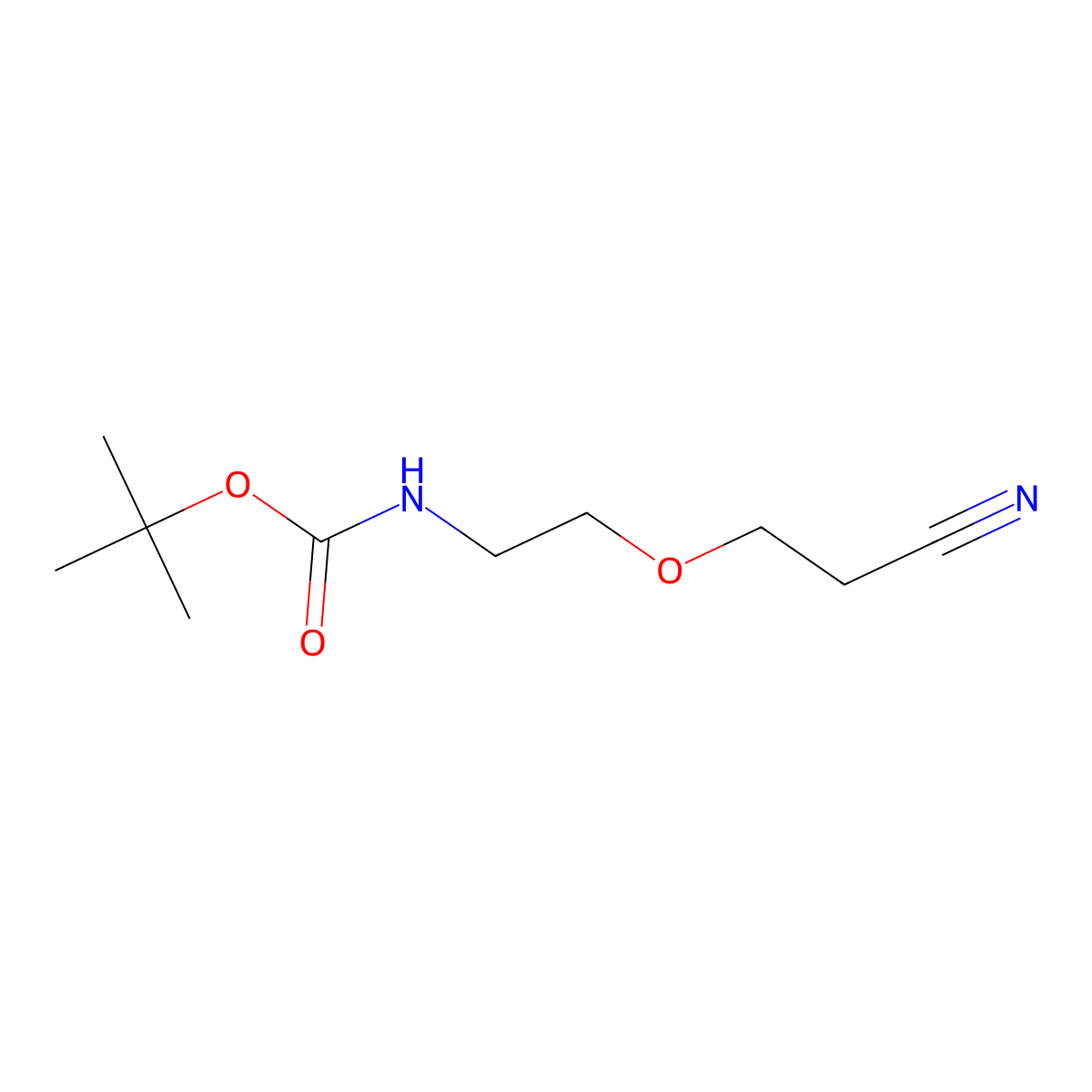 Tert-butyl [2-(2-cyanoethoxy)ethyl]carbamate molecular structure, CAS 192132-78-8