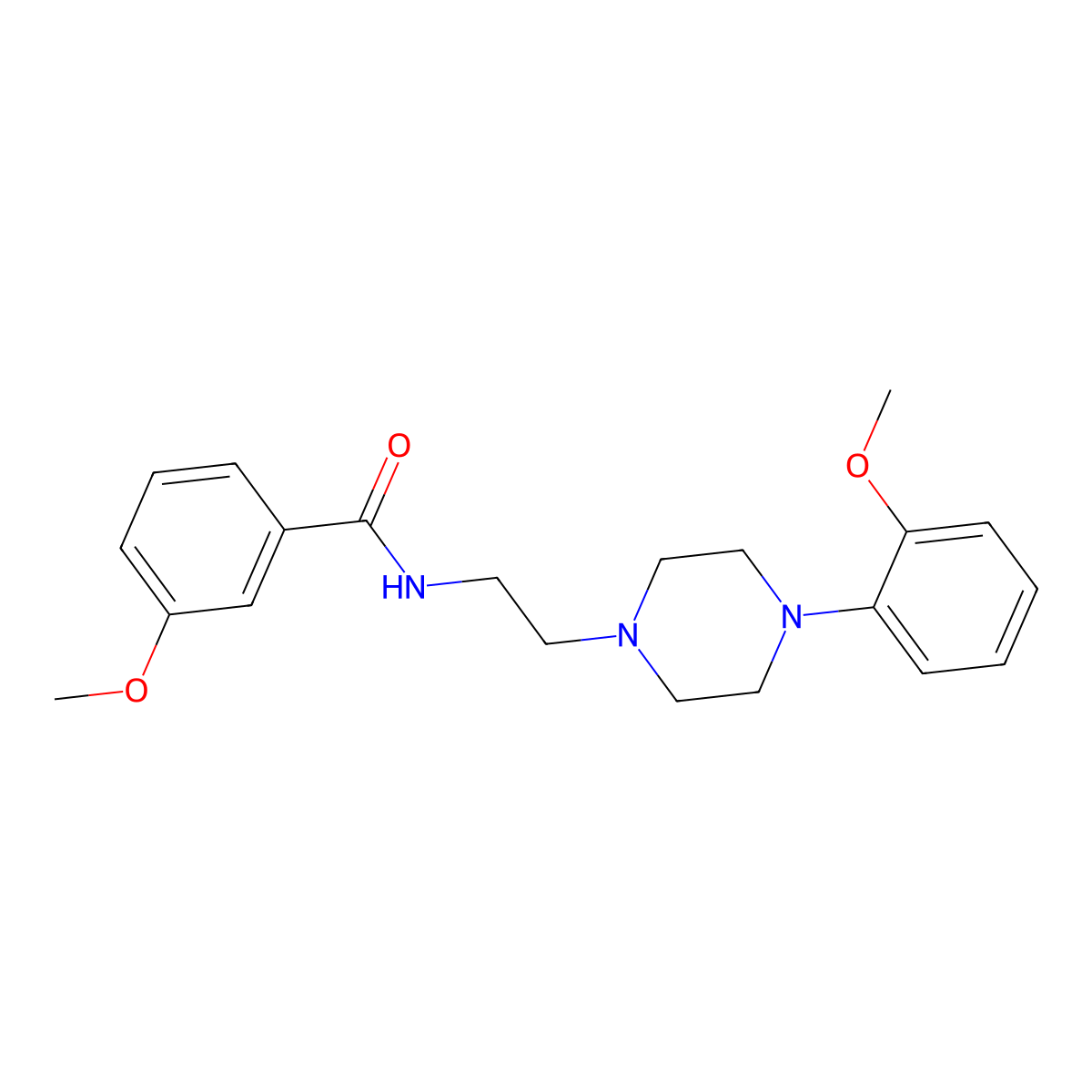 3-methoxy-N-{2-[4-(2-methoxyphenyl)piperazin-1-yl]ethyl}benzamide molecular structure, CAS 192132-97-1