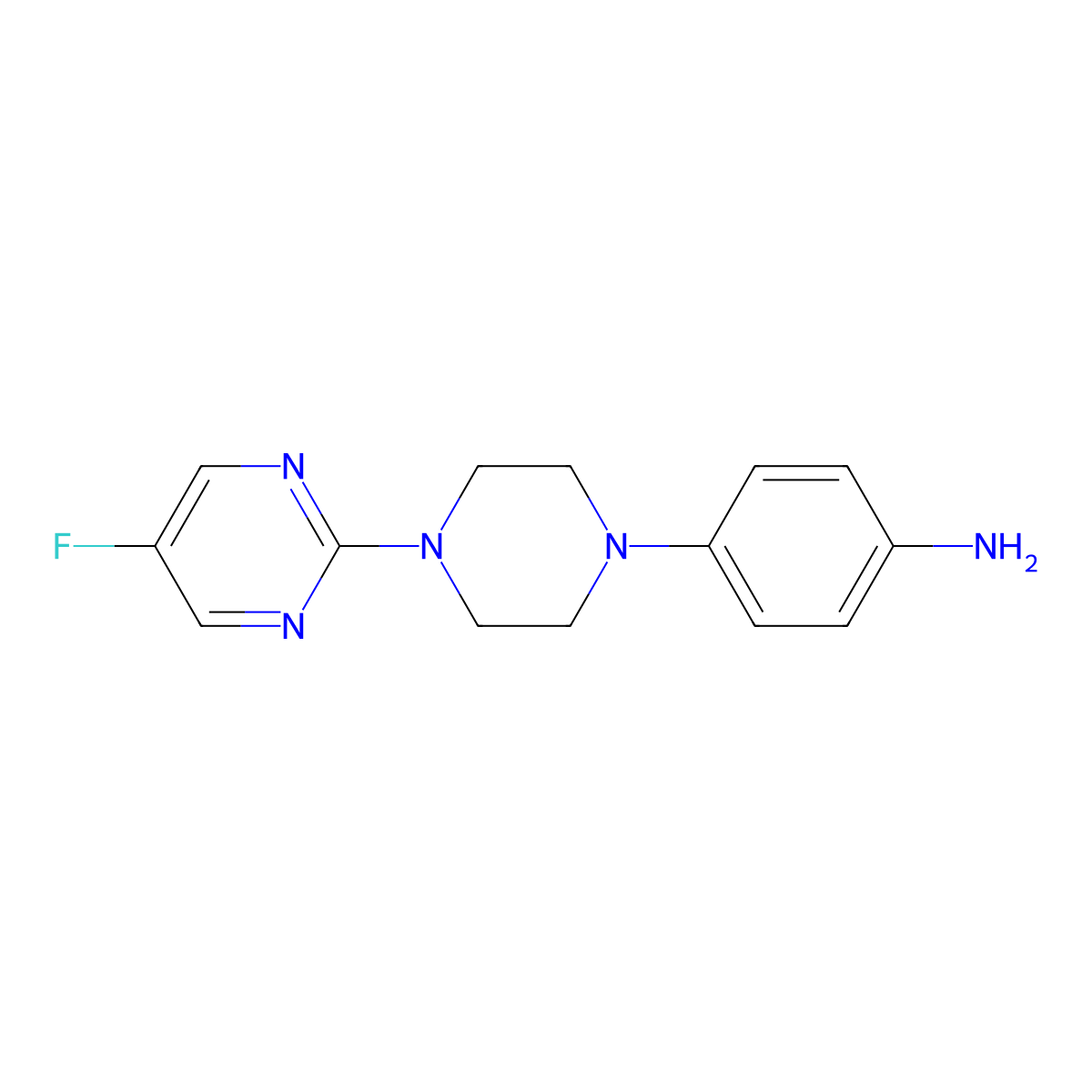 4-(4-(5-Fluoropyrimidin-2-yl)piperazin-1-yl)aniline molecular structure, CAS 1921374-52-8