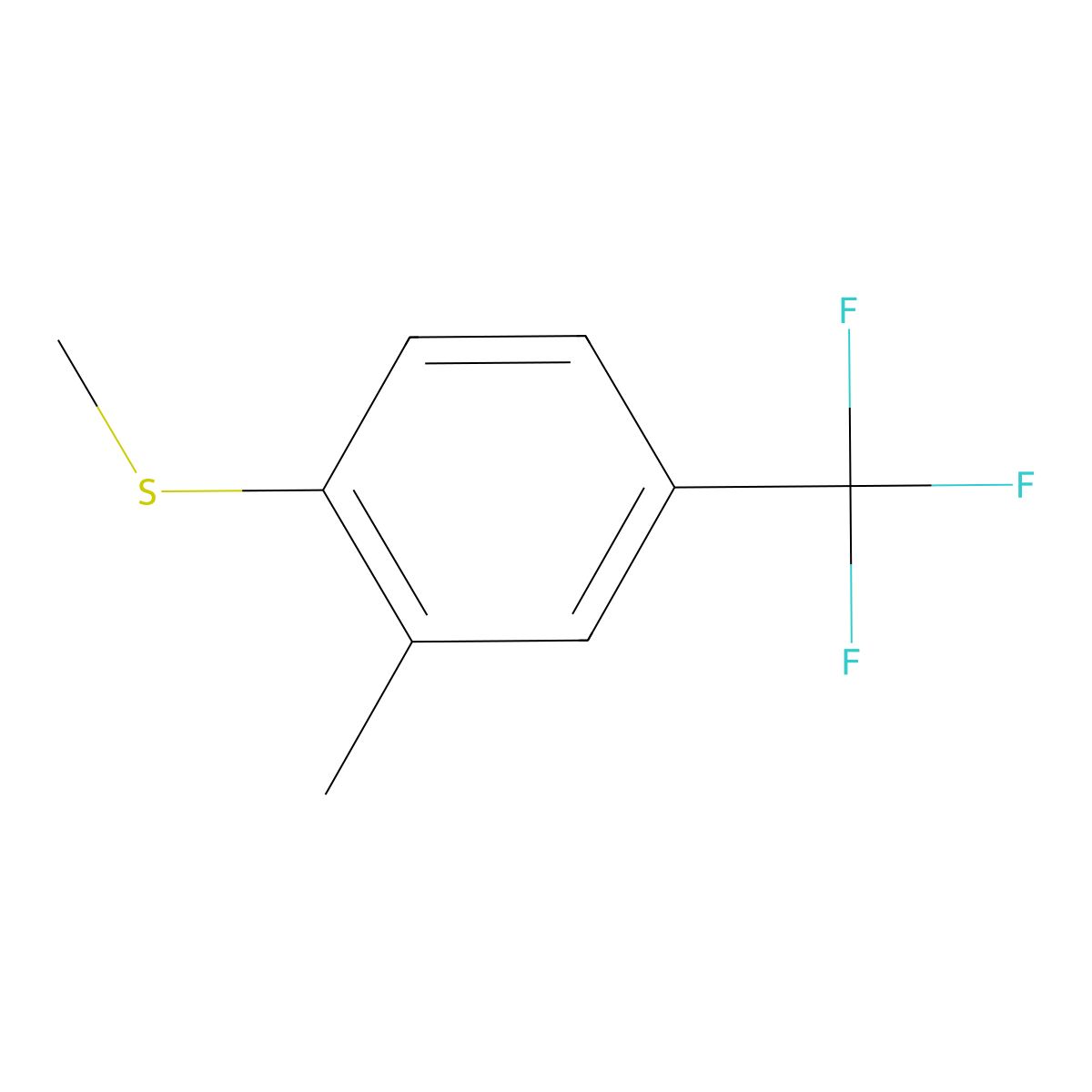 Methyl(2-methyl-4-(trifluoromethyl)phenyl)sulfane molecular structure, CAS 192138-97-9