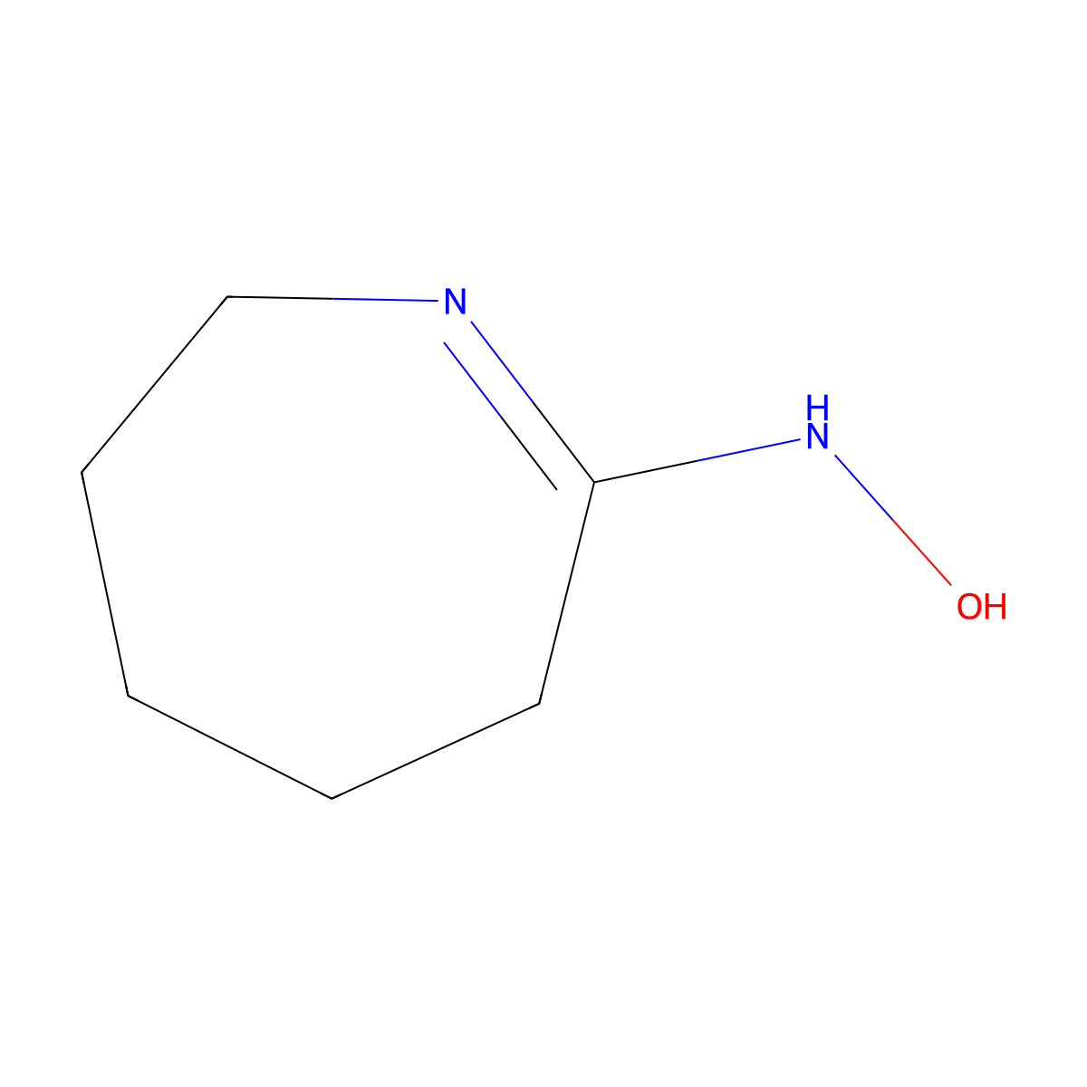 Azepan-2-one oxime molecular structure, CAS 19214-08-5