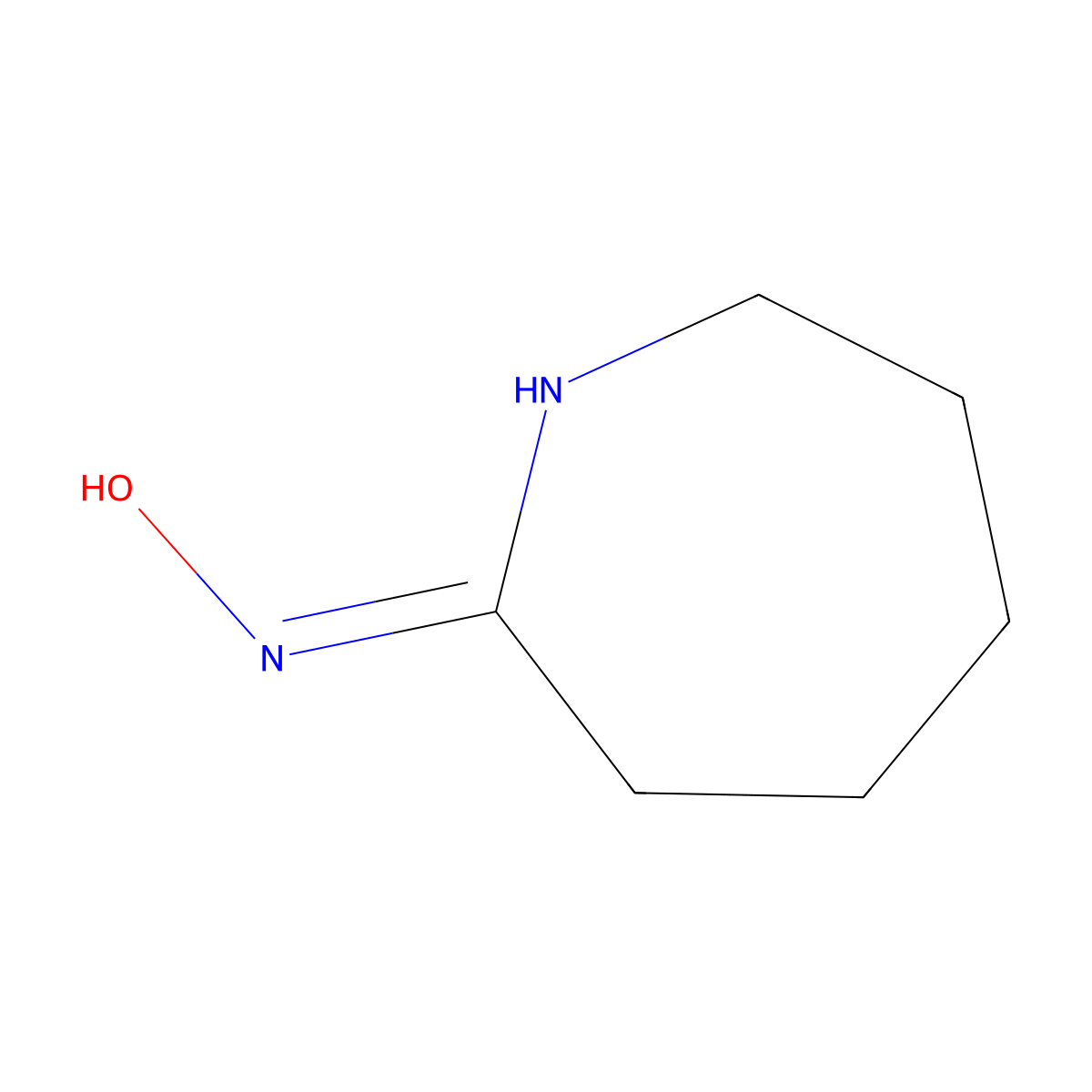 Azepan-2-one oxime molecular structure, CAS 19214-08-5