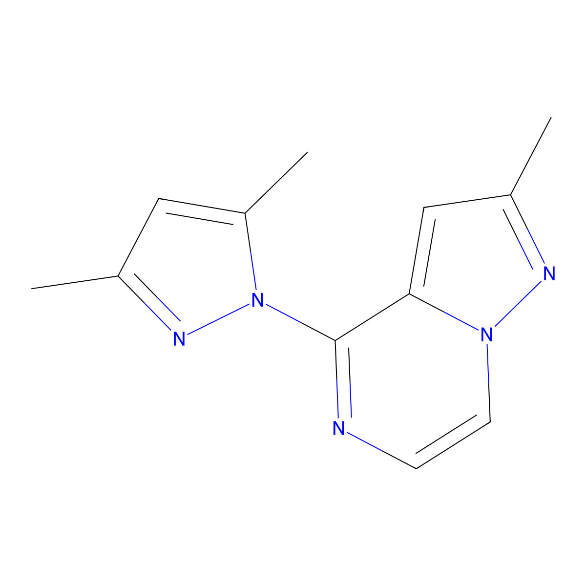 3,5-dimethyl-1-{2-methylpyrazolo[1,5-a]pyrazin-4-yl}-1H-pyrazole molecular structure, CAS 1921465-43-1