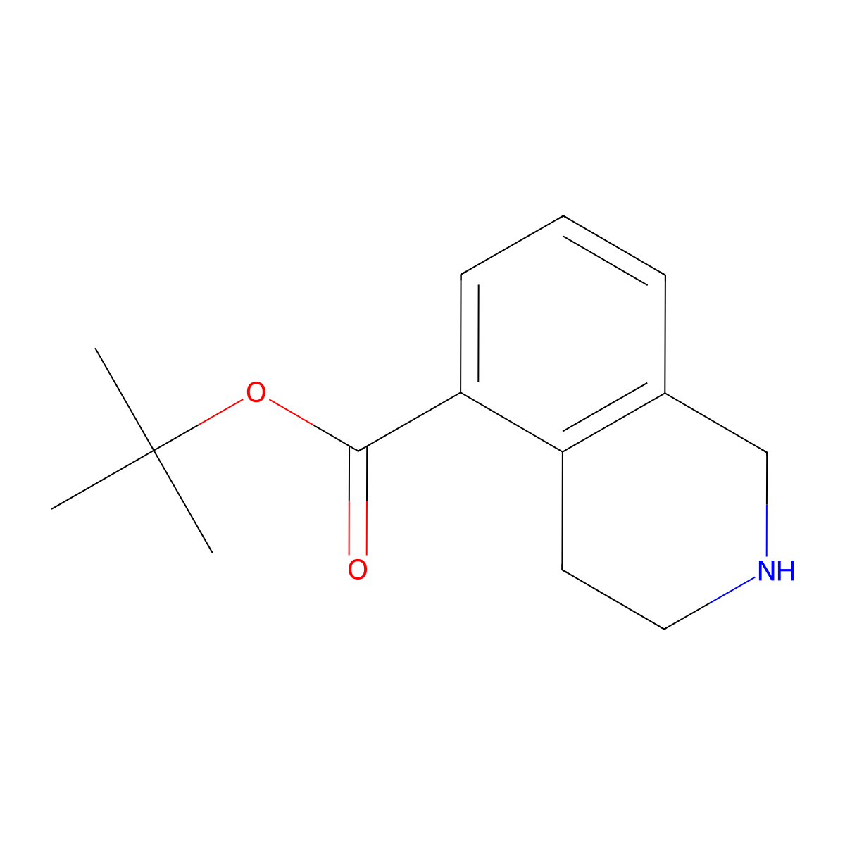 Tert-butyl 1,2,3,4-tetrahydroisoquinoline-5-carboxylate molecular structure, CAS 1921473-26-8