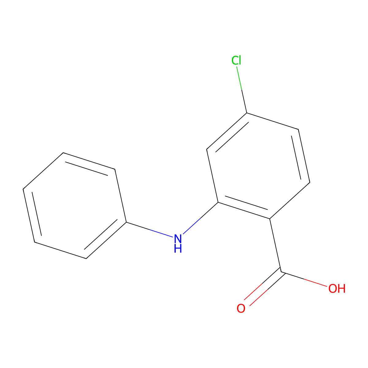 4-Chloro-2-(phenylamino)benzoic acid molecular structure, CAS 19218-88-3