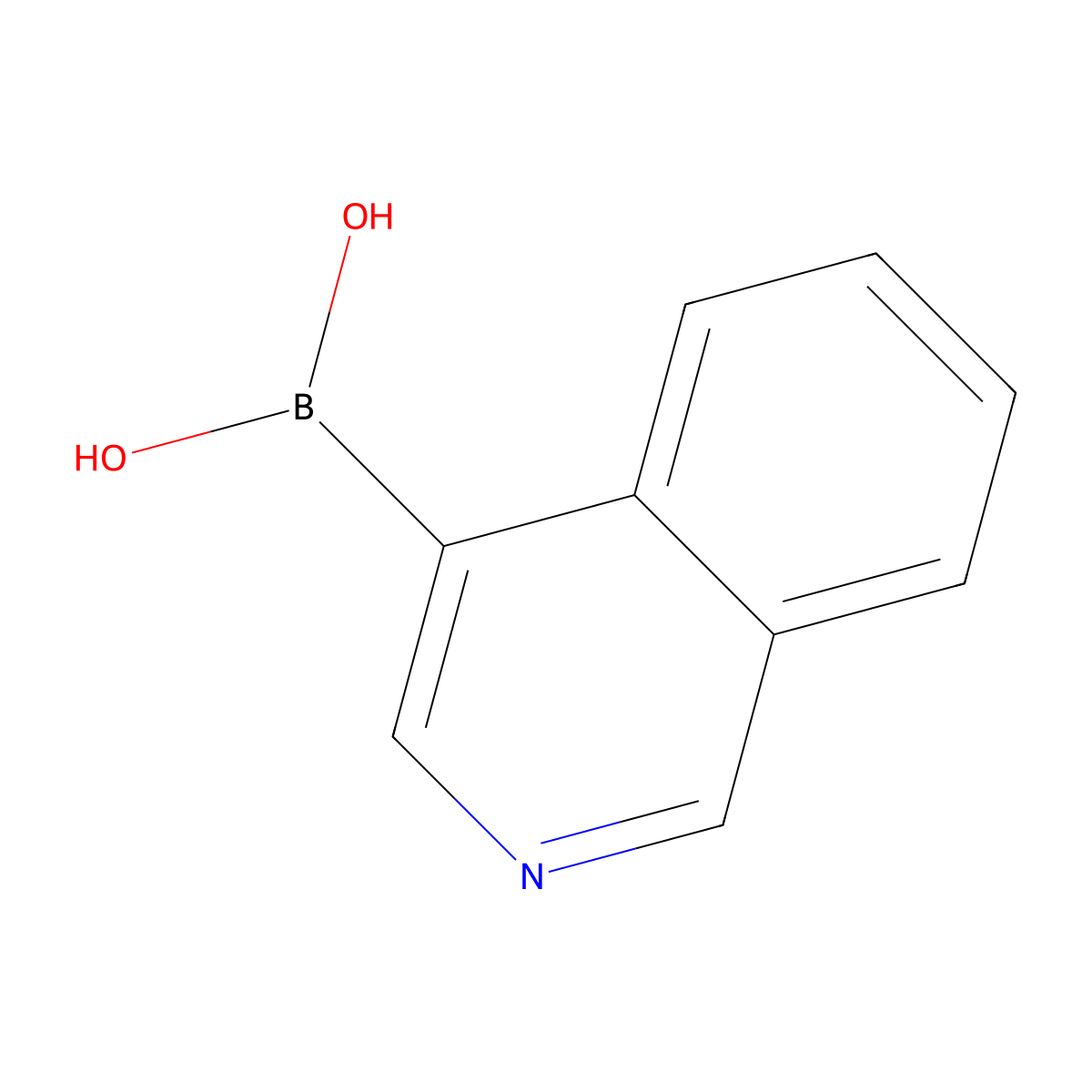 Isoquinoline-4-boronic acid molecular structure, CAS 192182-56-2