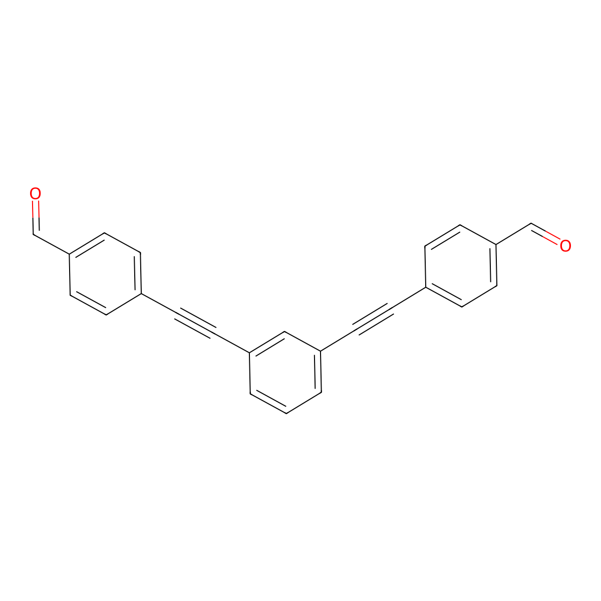 4,4'-(1,3-Phenylenebis(ethyne-2,1-diyl))dibenzaldehyde molecular structure, CAS 192188-61-7