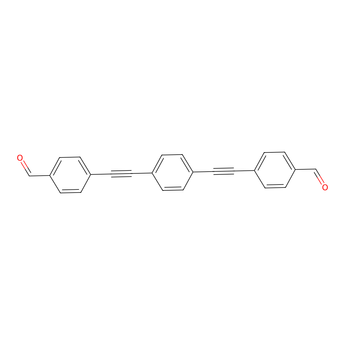 4,4'-(1,4-Phenylenebis(ethyne-2,1-diyl))dibenzaldehyde molecular structure, CAS 192188-70-8