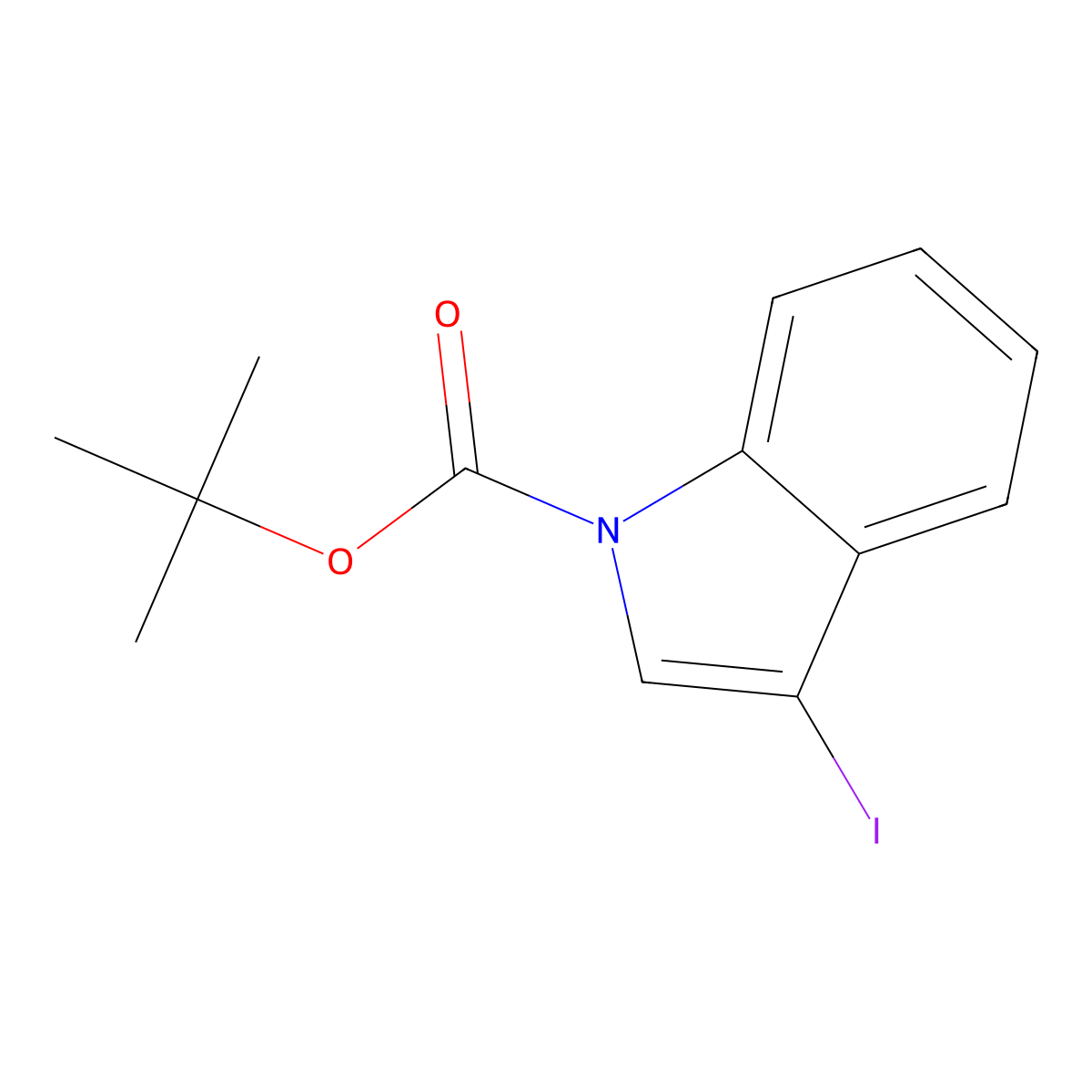 tert-Butyl 3-iodo-1H-indole-1-carboxylate molecular structure, CAS 192189-07-4