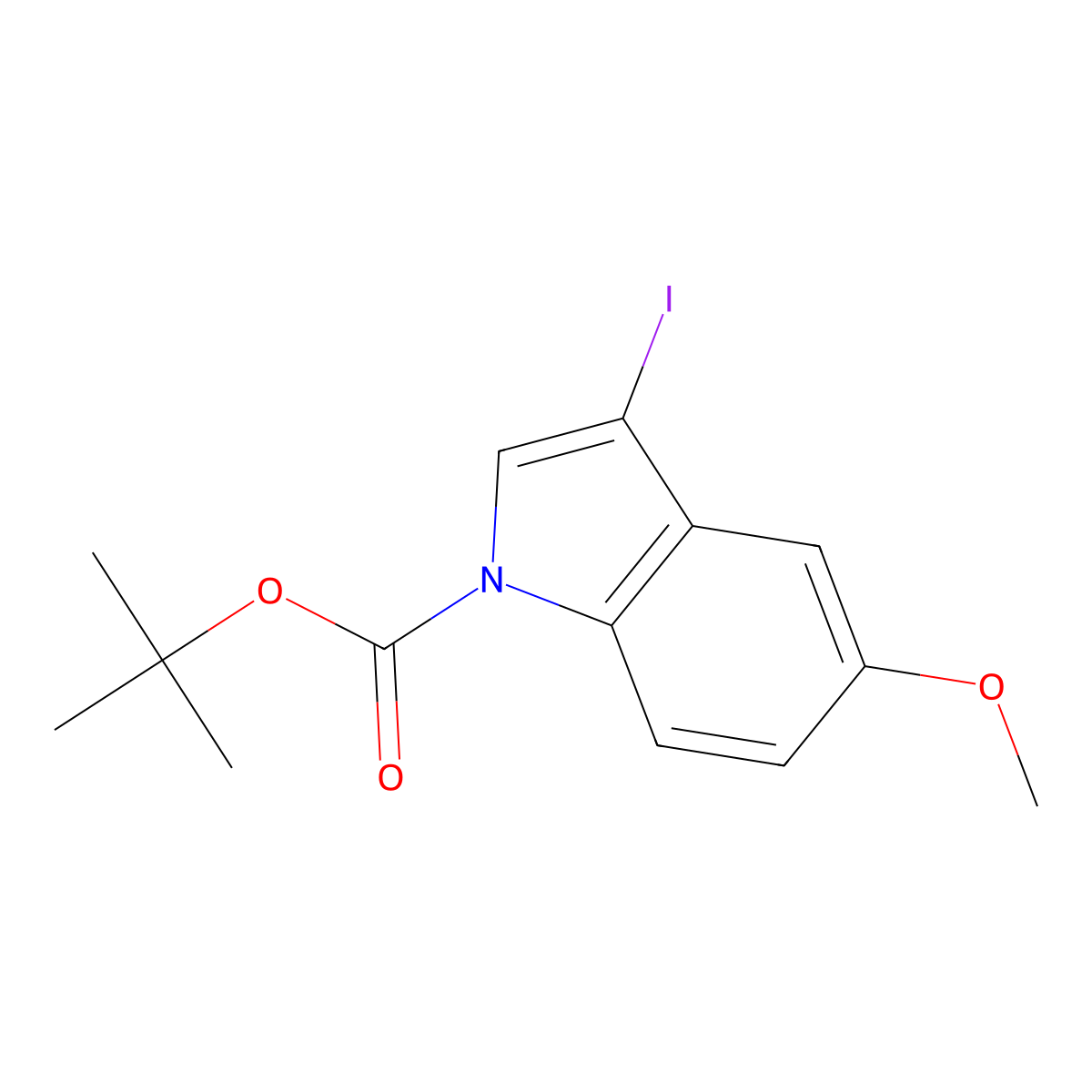 tert-Butyl 3-iodo-5-methoxy-1H-indole-1-carboxylate molecular structure, CAS 192189-10-9