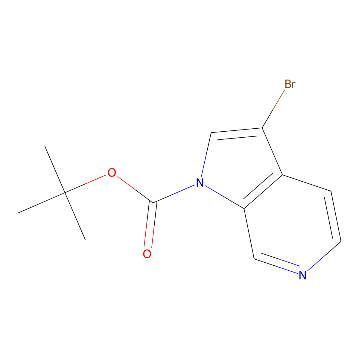 tert-butyl 3-bromo-1H-pyrrolo[2,3-c]pyridine-1-carboxylate molecular structure, CAS 192189-17-6