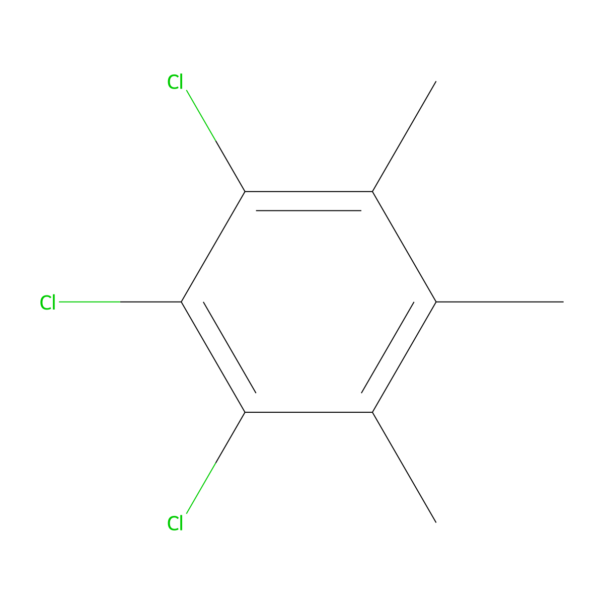 1,2,3-Trichloro-4,5,6-trimethylbenzene molecular structure, CAS 19219-81-9