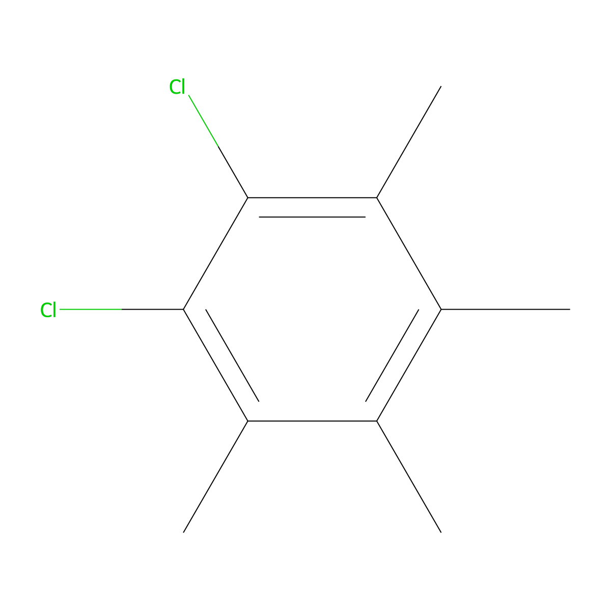 1,2-Dichloro-3,4,5,6-tetramethylbenzene molecular structure, CAS 19219-82-0