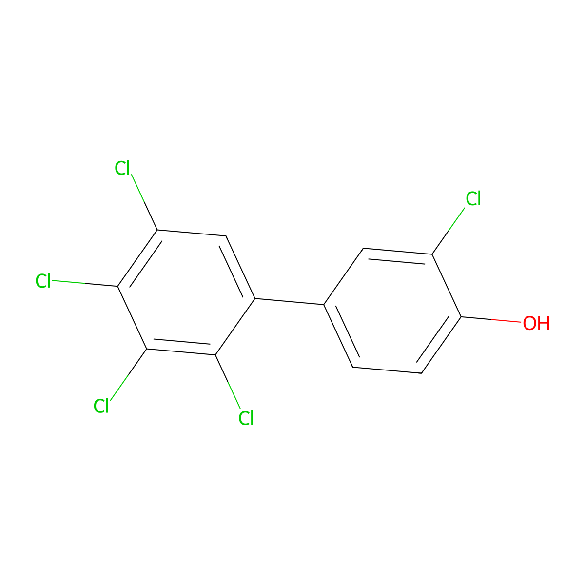 4-OH-2',3,3',4',5'-pentachlorobiphenyl molecular structure, CAS 192190-09-3