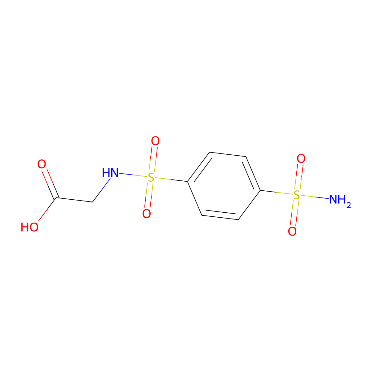({[4-(Aminosulfonyl)phenyl]sulfonyl}amino)acetic acid molecular structure, CAS 1922-60-7