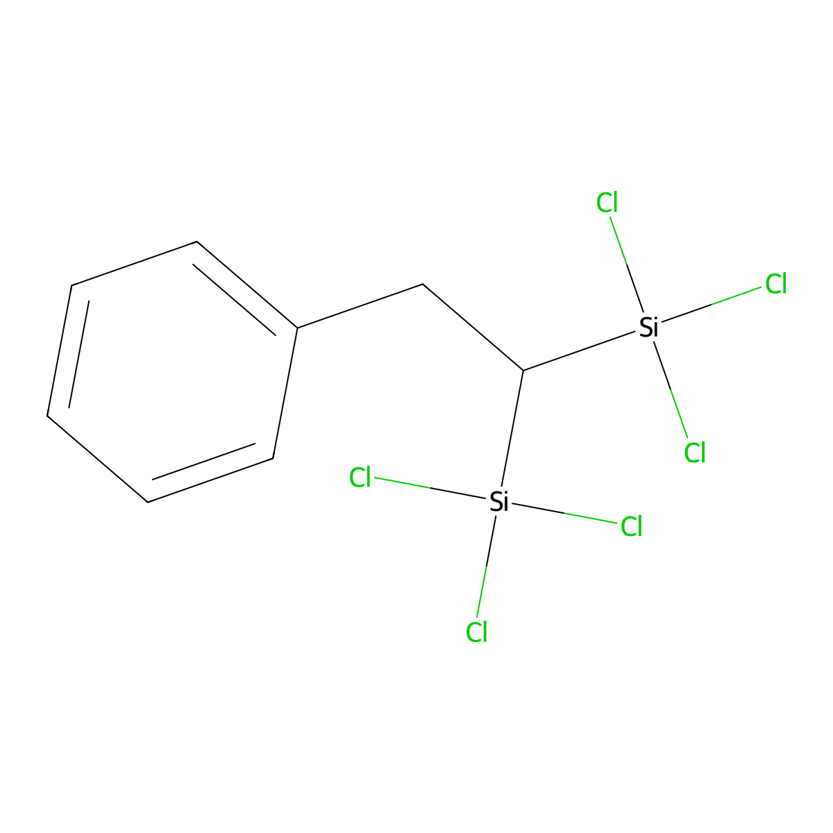 Benzene, [2,2-bis(trichlorosilyl)ethyl]- molecular structure, CAS 1922-99-2