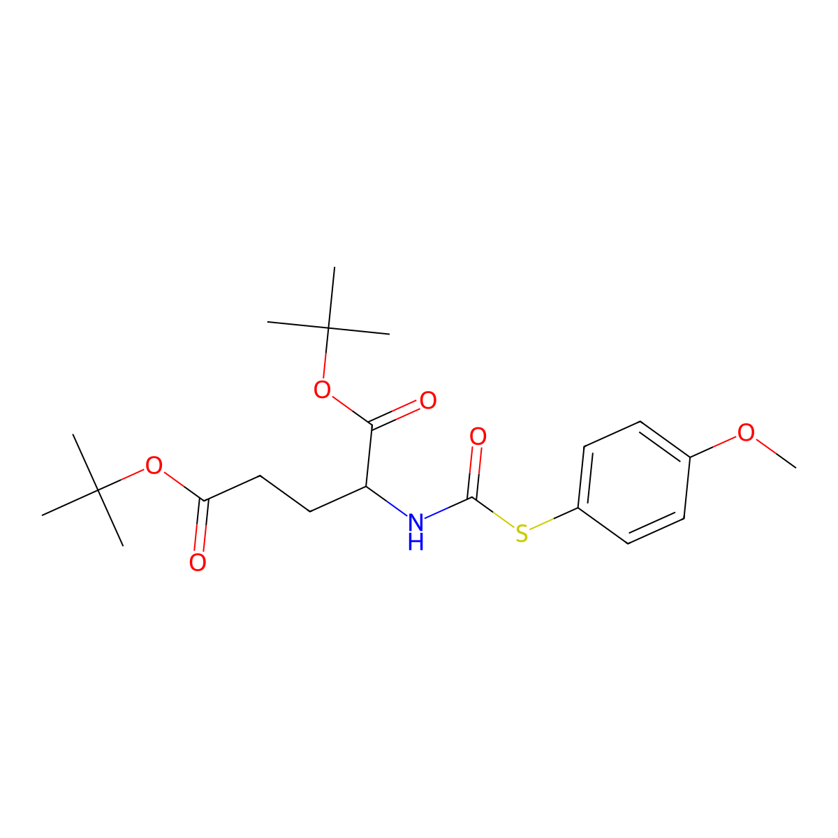 ditert-butyl (2S)-2-[(4-methoxyphenyl)sulfanylcarbonylamino]pentanedioate molecular structure, CAS 192203-59-1