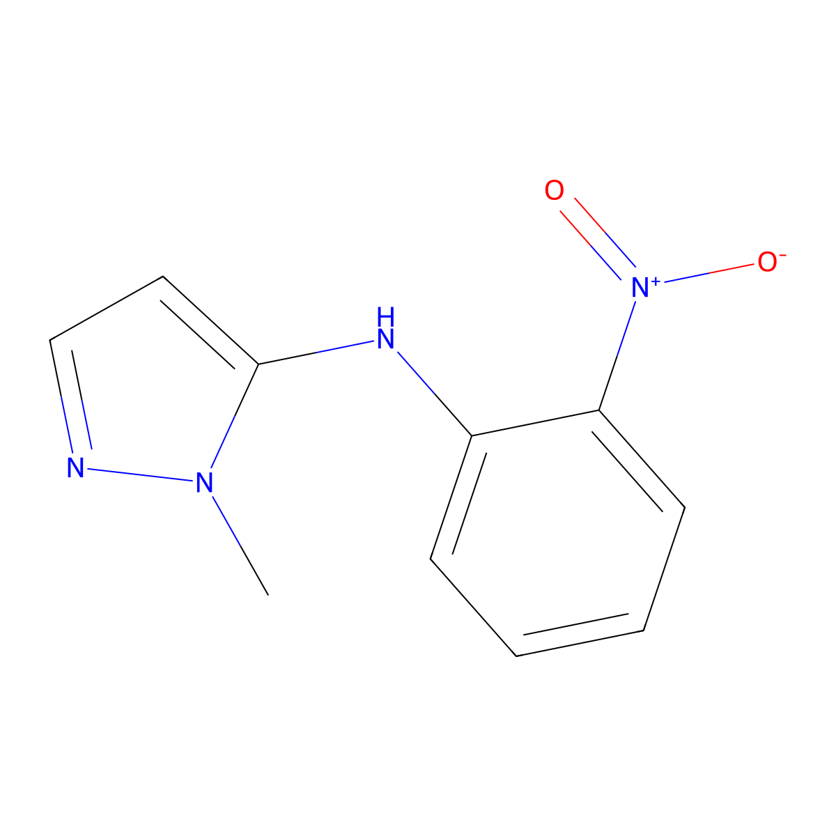 2-methyl-N-(2-nitrophenyl)pyrazol-3-amine molecular structure, CAS 1922092-79-2