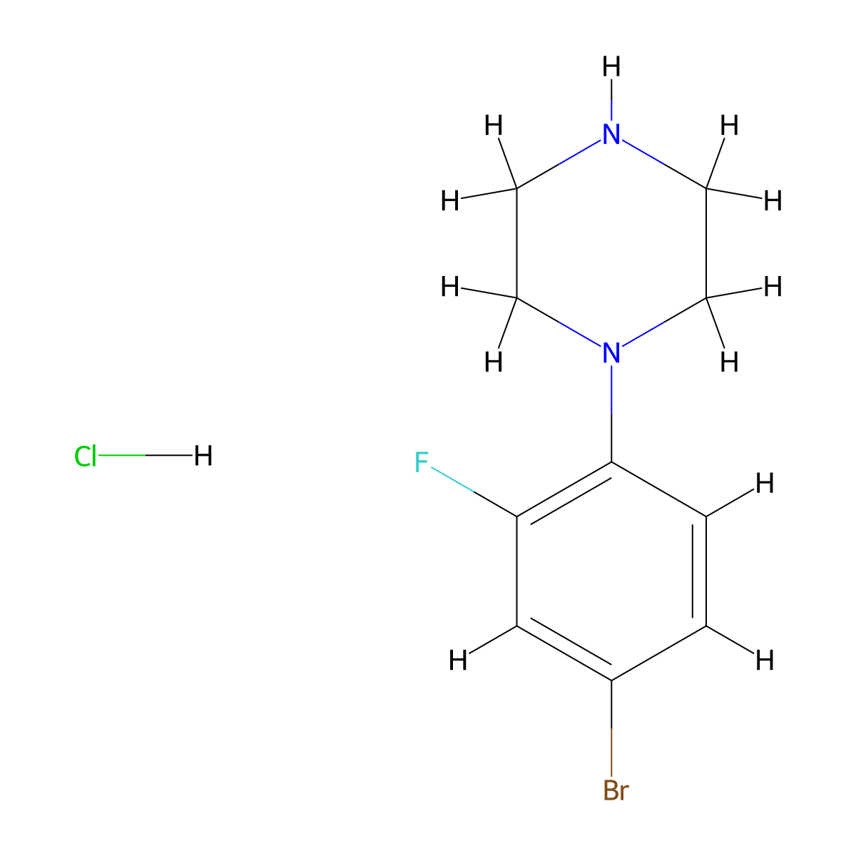 1-(4-Bromo-2-fluorophenyl)piperazine hydrochloride molecular structure, CAS 1922103-86-3