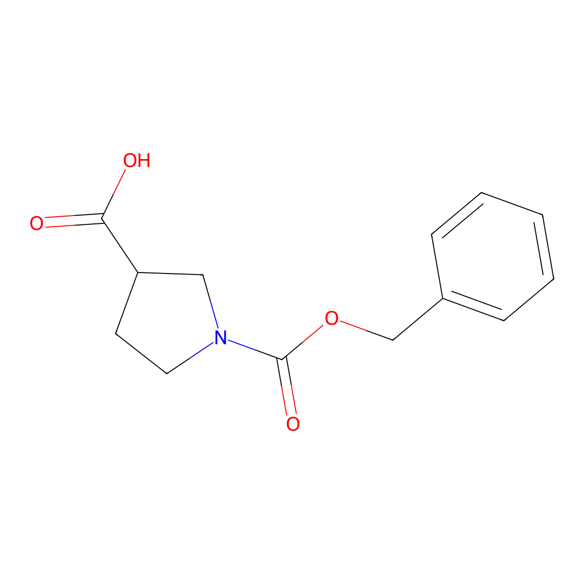 (R)-1-Cbz-pyrrolidine-3-carboxylic acid molecular structure, CAS 192214-06-5