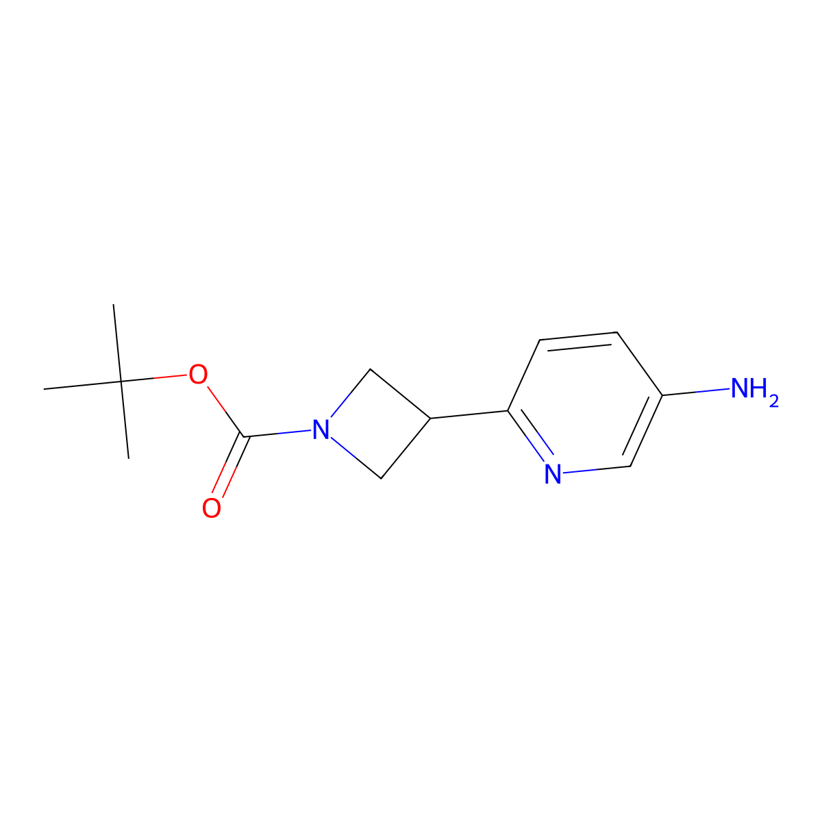 Tert-butyl 3-(5-aminopyridin-2-yl)azetidine-1-carboxylate molecular structure, CAS 1922143-50-7