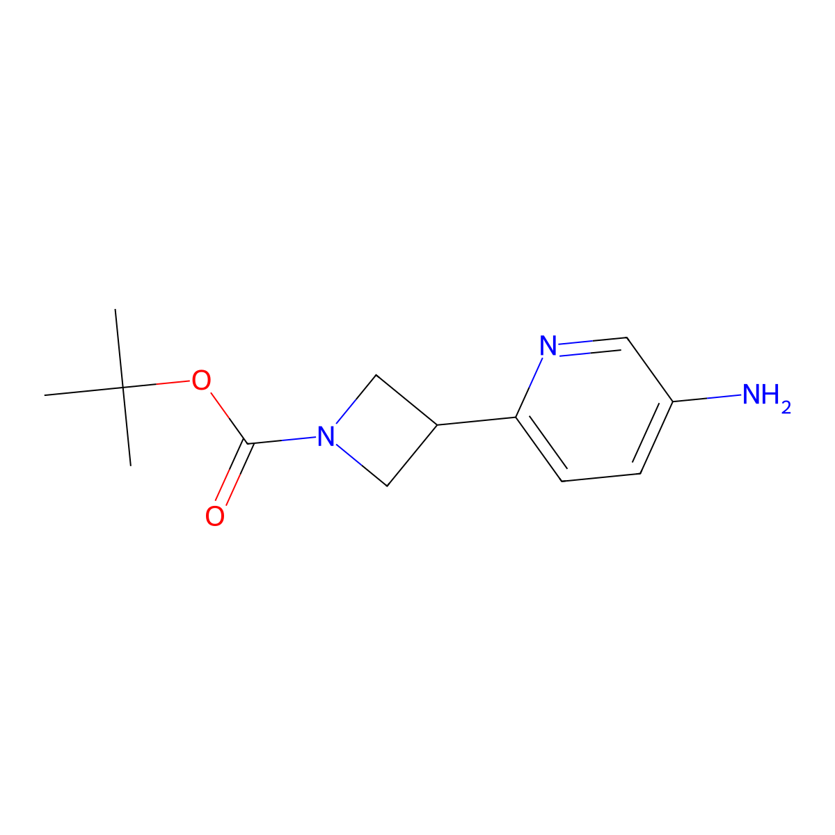 Tert-butyl 3-(5-aminopyridin-2-yl)azetidine-1-carboxylate molecular structure, CAS 1922143-50-7