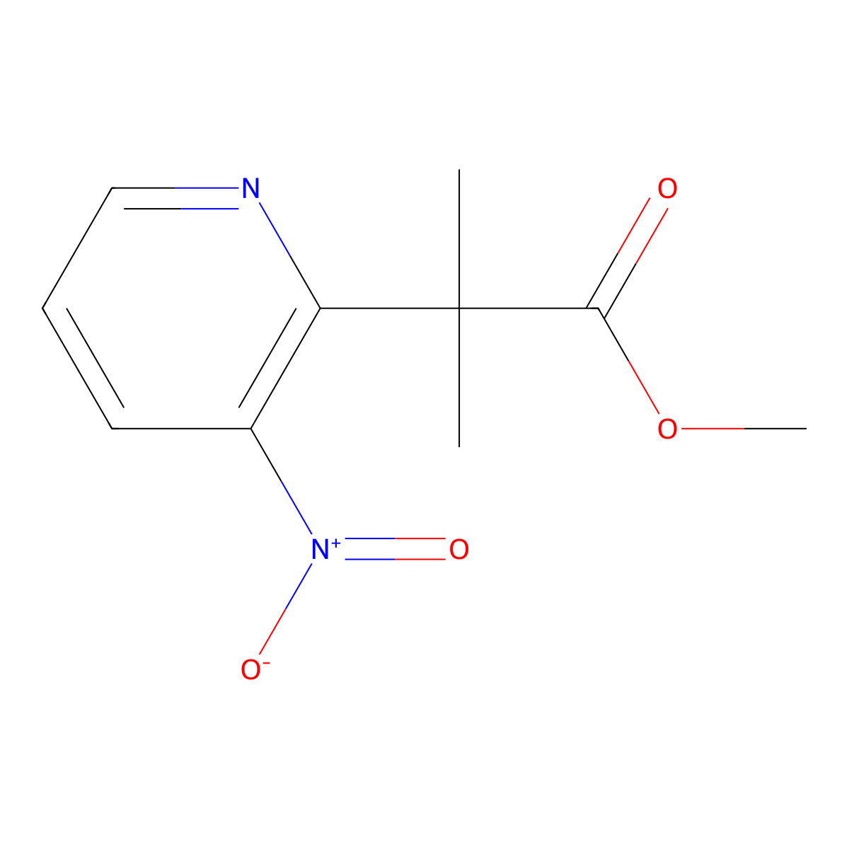 Methyl 2-methyl-2-(3-nitropyridin-2-yl)propanoate molecular structure, CAS 1922144-49-7