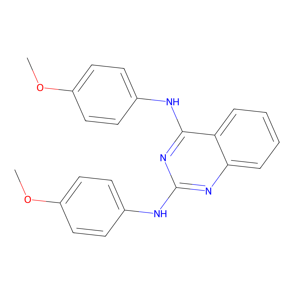 N,N'-bis(4-methoxyphenyl)quinazoline-2,4-diamine molecular structure, CAS 192216-65-2