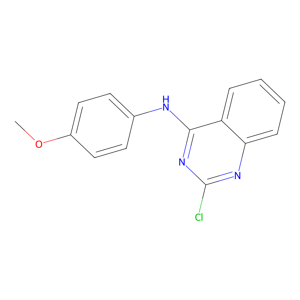 2-chloro-N-(4-methoxyphenyl)quinazolin-4-amine molecular structure, CAS 192217-99-5