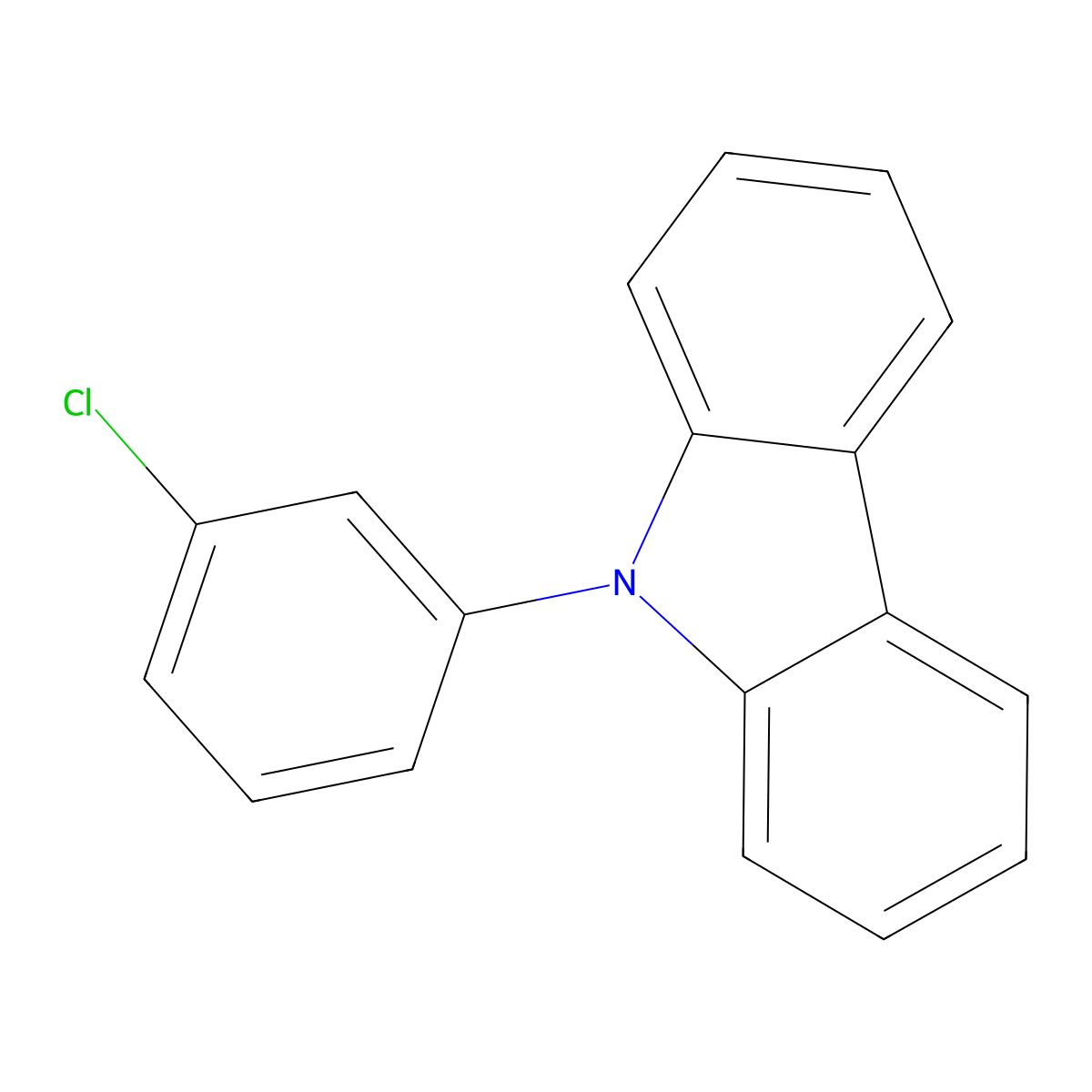 9-(3-chlorophenyl)-9H-carbazole molecular structure, CAS 19222-81-2