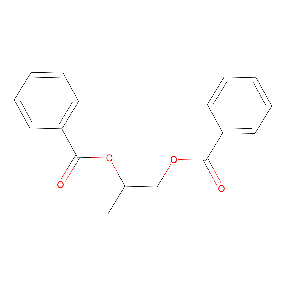 Propylene glycol dibenzoate molecular structure, CAS 19224-26-1