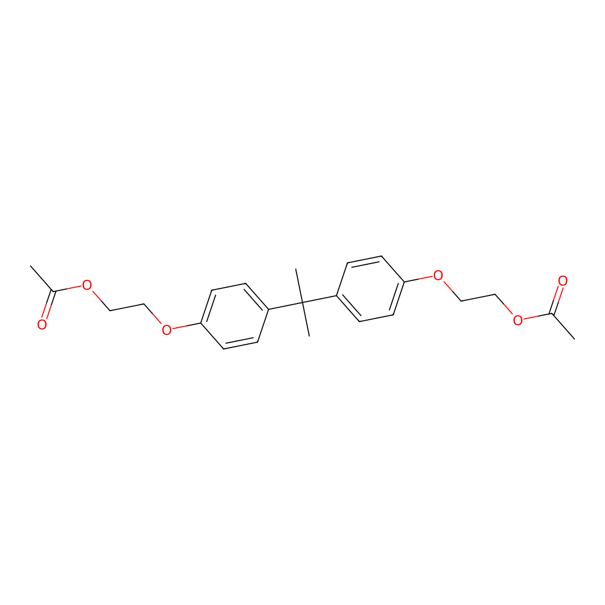 2,2'-((1-Methylethylidene)bis(4,1-phenyleneoxy))bisethyl diacetate molecular structure, CAS 19224-29-4