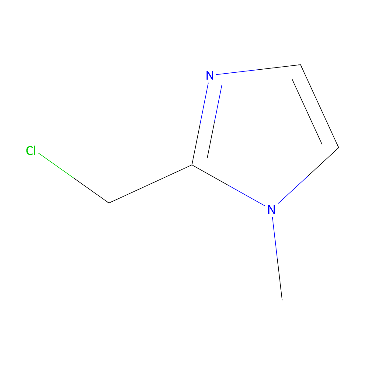 2-(chloromethyl)-1-methyl-1H-imidazole molecular structure, CAS 19225-92-4