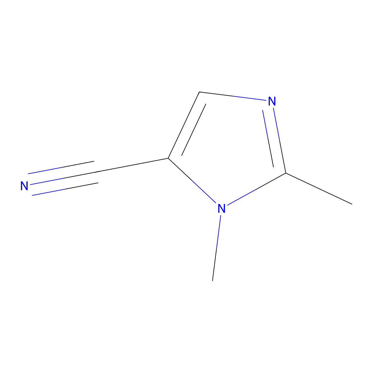 1,2-dimethyl-1H-imidazole-5-carbonitrile molecular structure, CAS 19225-94-6